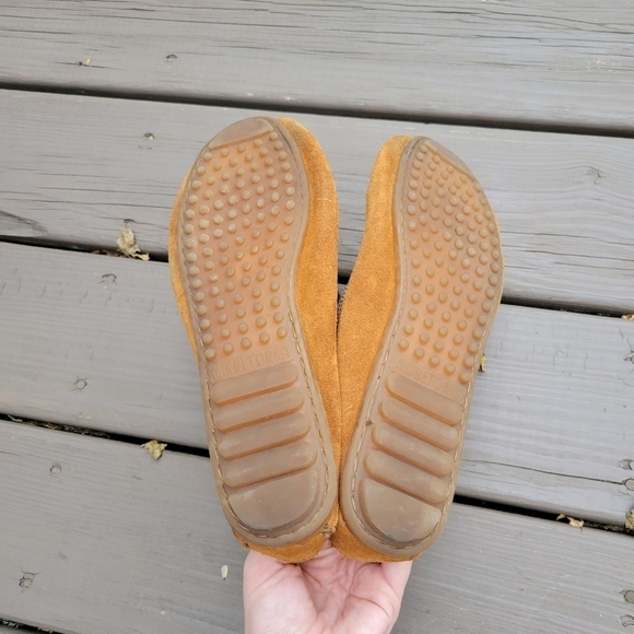 Minnetonka Moccasins El Paso Wheat Tan Suede Leather Lace-up Ankle Boots Booties - Picture 7 of 9